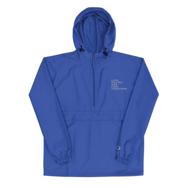 Embroidered Champion Packable Jacket Royal Blue Front 60c1816e7cb95